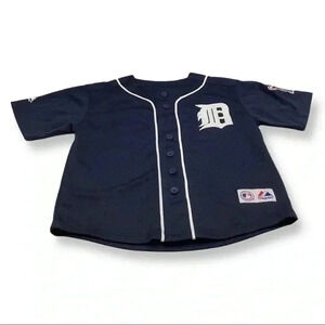 Majestic Fielder Size 8 Kids Blue #28 Jersey. Preloved